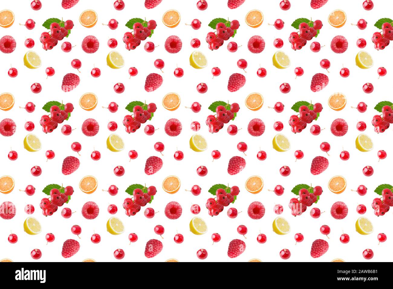 seamless food pattern with fresh fruits on white background Stock Photo ...