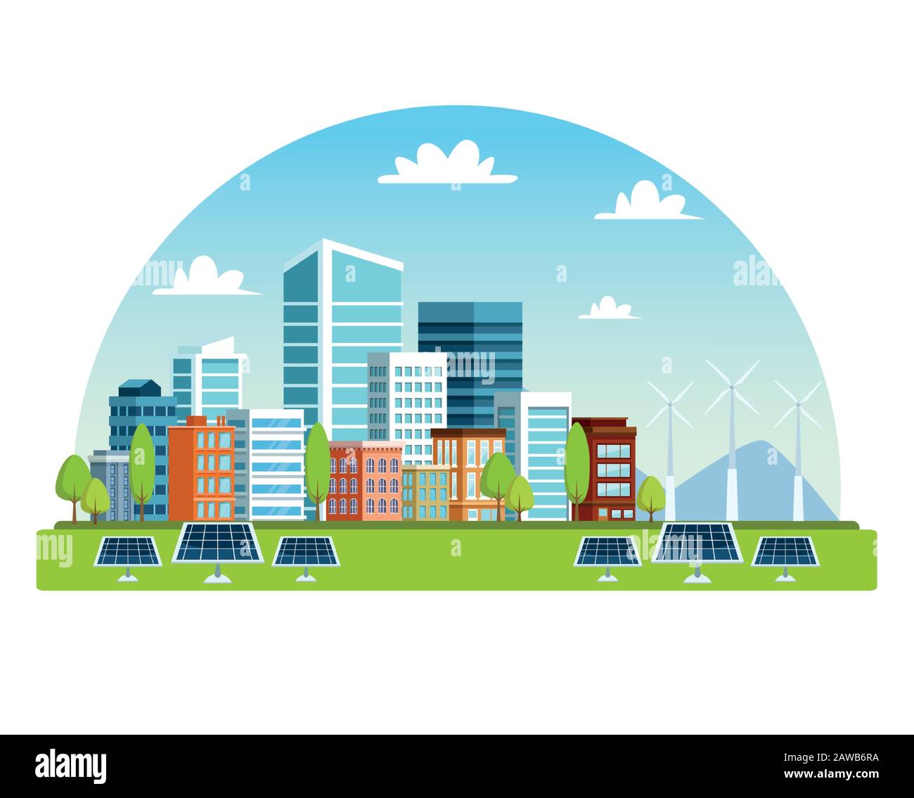buildings and solar panels cityscape scene Stock Vector Image & Art - Alamy