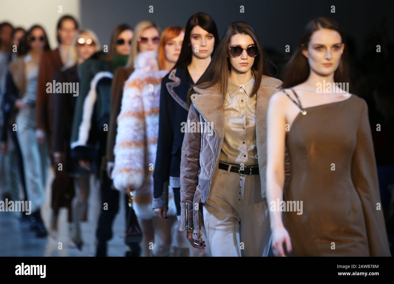 New York, USA. 7th Feb, 2020. Models present creations from the ...