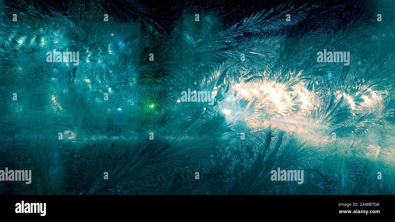 Image of the night window frosting Stock Photo Alamy
