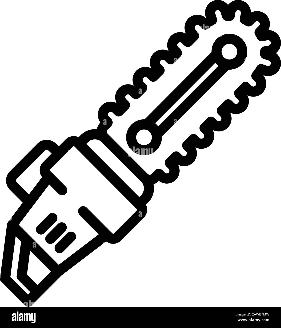 Electric chainsaw wood cutting Black and White Stock Photos & Images ...