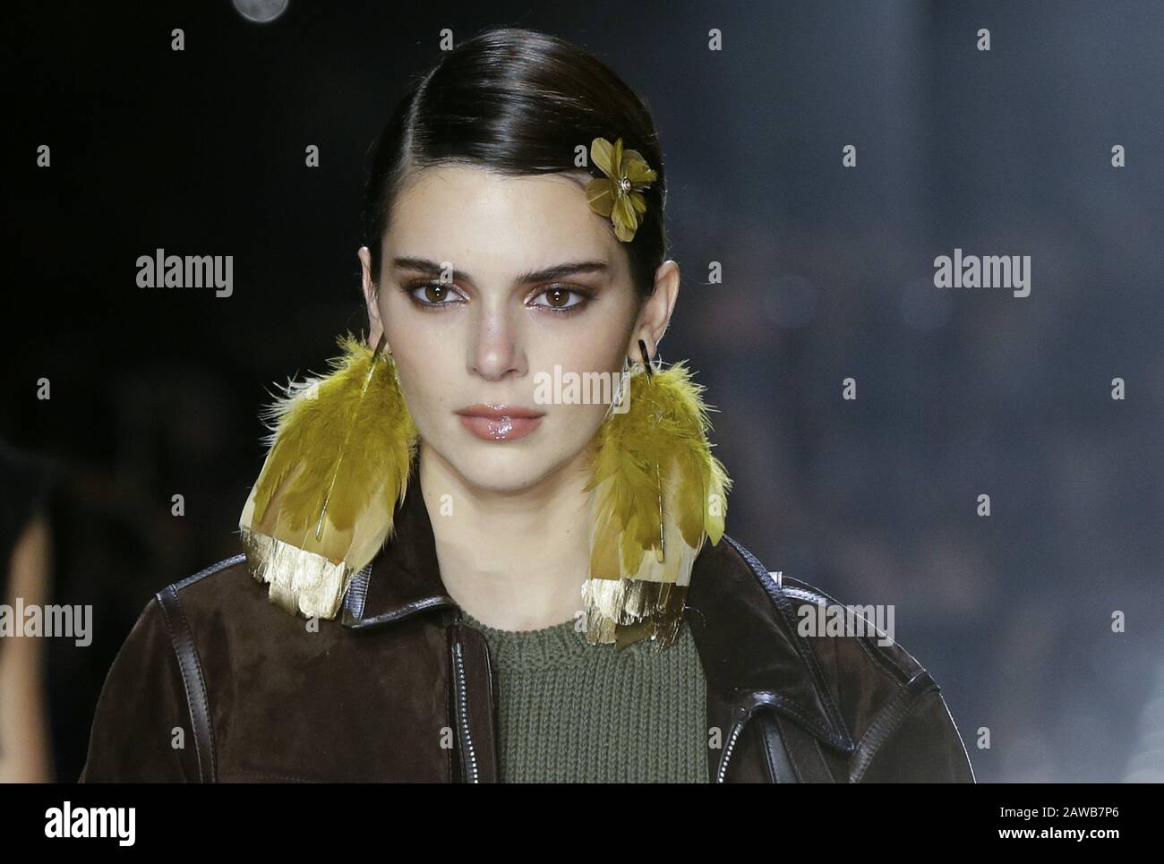 Los Angeles, United States. 07th Feb, 2020. Kendall Jenner walks on the runway at the Tom Ford AW20 Show at Milk Studios on Friday, February 07, 2020 in Hollywood, California. Photo by John Angelillo/UPI Credit: UPI/Alamy Live News Stock Photo