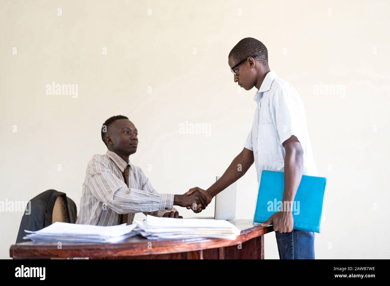 African black man in a company office getting a job opportunity Stock ...