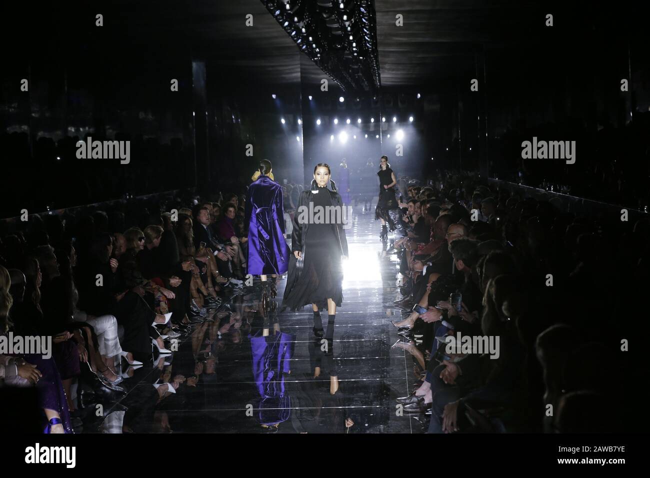 Los Angeles, United States. 07th Feb, 2020. Models walk on the runway at the Tom Ford AW20 Show at Milk Studios on Friday, February 07, 2020 in Hollywood, California. Photo by John Angelillo/UPI Credit: UPI/Alamy Live News Stock Photo