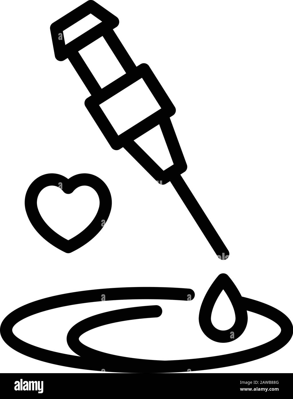 Tattoo needle drop icon, outline style Stock Vector Image & Art Alamy