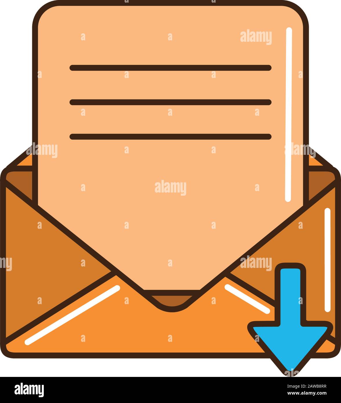 sending mail letter message vector illustration line and fill Stock Vector