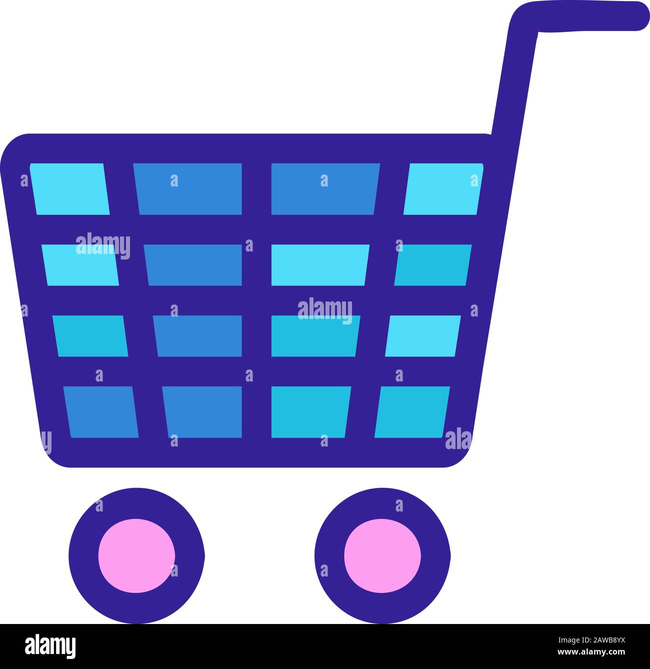 Basket wheel icon vector. Isolated contour symbol illustration Stock ...