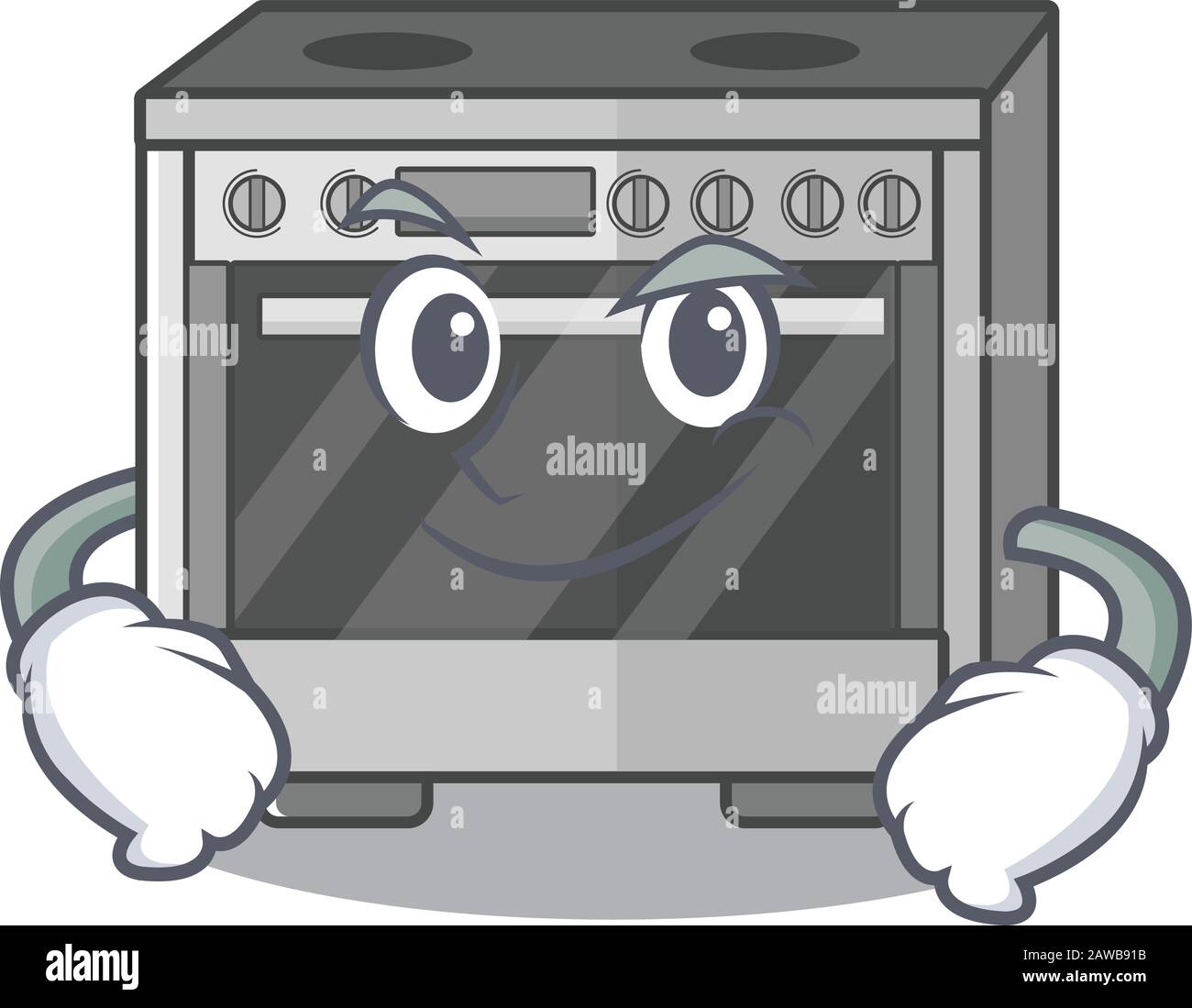 Cool kitchen stove mascot character with Smirking face Stock Vector Image &  Art - Alamy