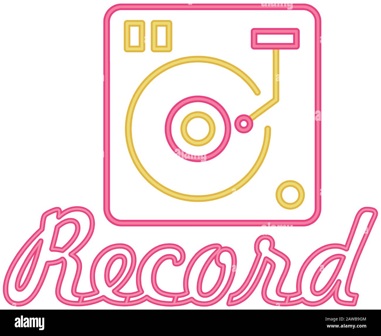 dj console neon lights icon Stock Vector Image & Art Alamy