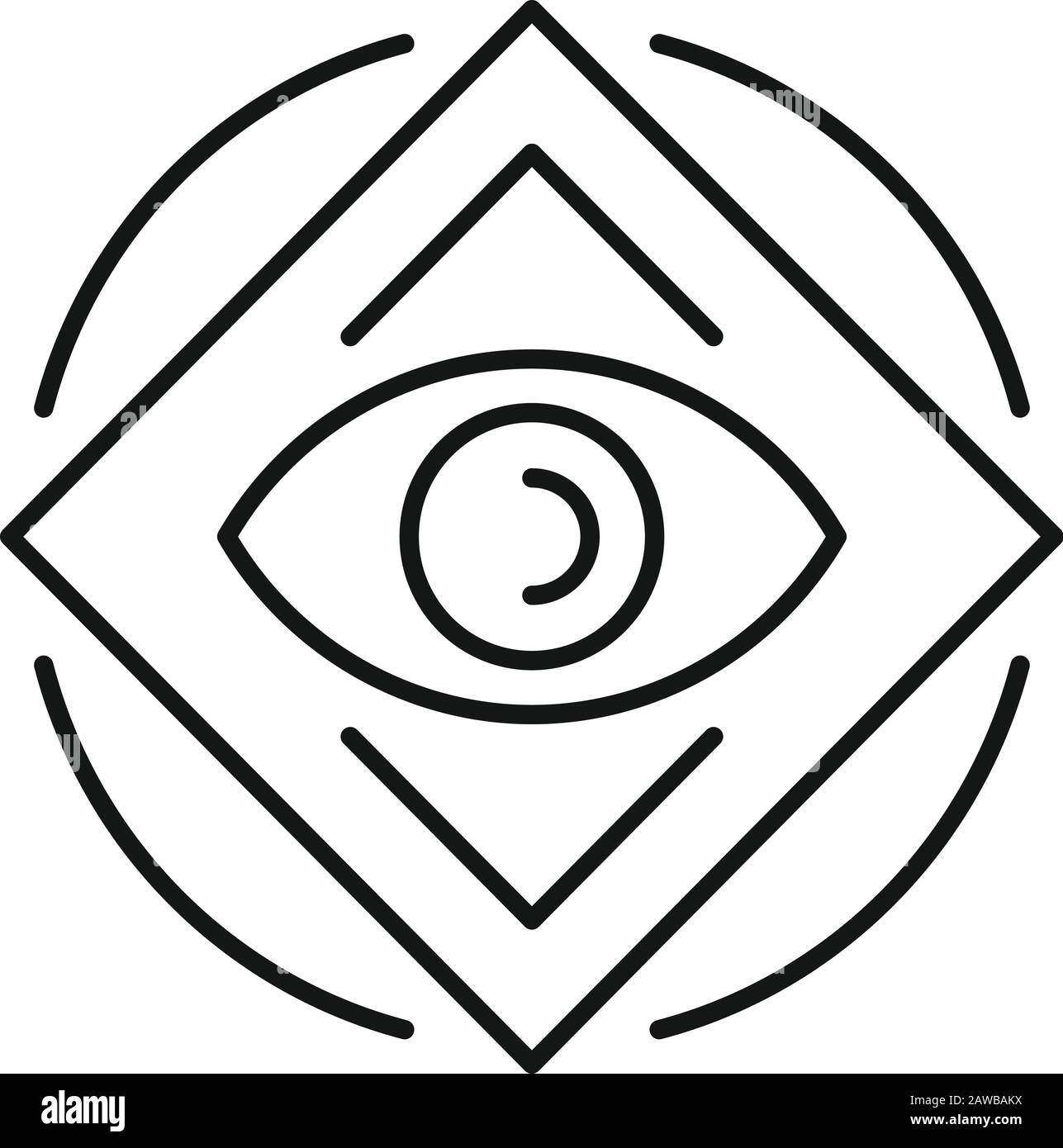 Square eye alchemy icon. Outline square eye alchemy vector icon for web design isolated on white background Stock Vector