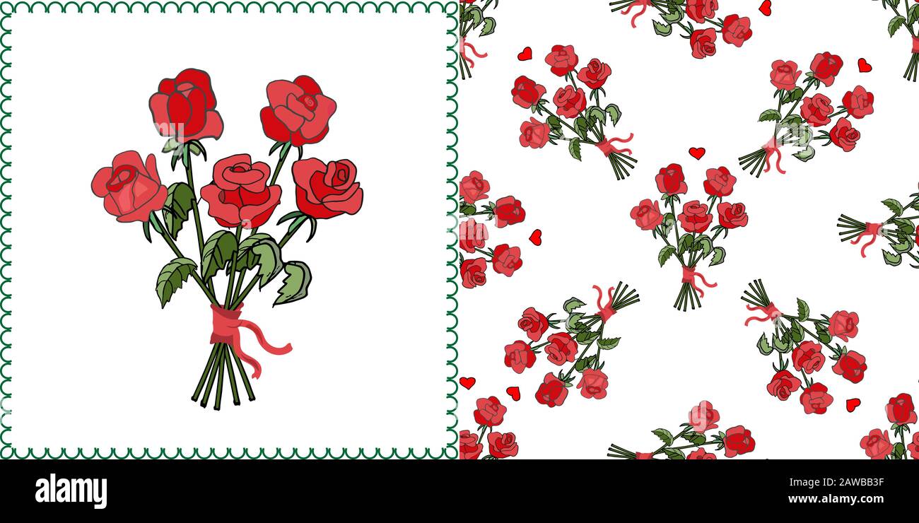 Red roses bouquet present Stock Vector Images - Alamy