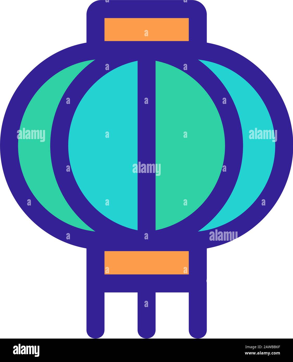 Sky lantern icon vector. Isolated contour symbol illustration Stock