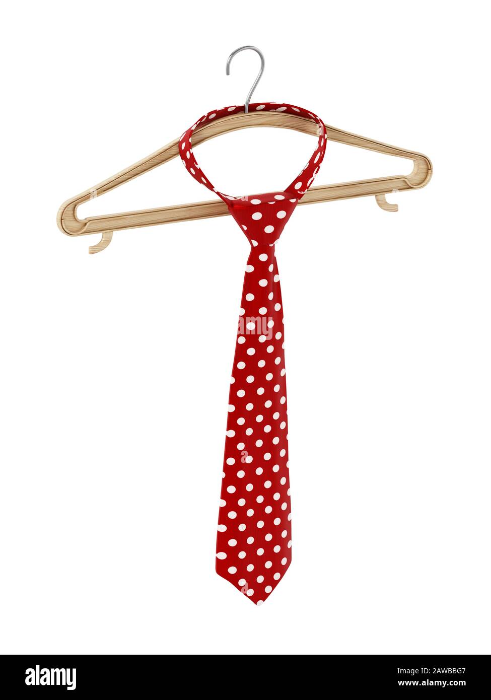 Necktie hanging on the cloth hanger. 3D illustration Stock Photo Alamy