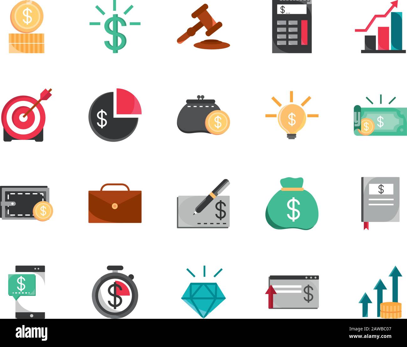 finance money business economy icons set vector illustration Stock