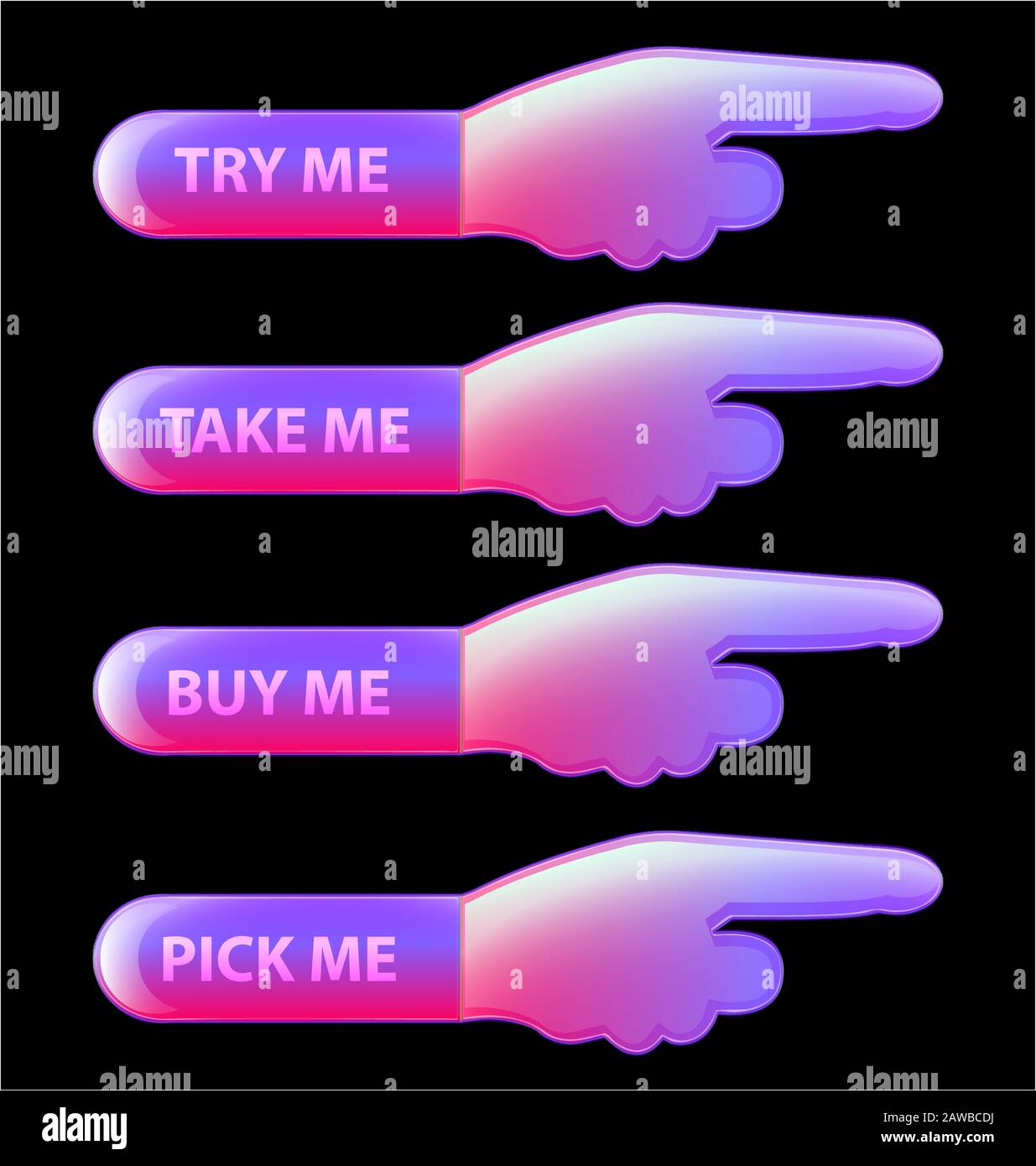 A creative collection of glossy web buttons Stock Vector