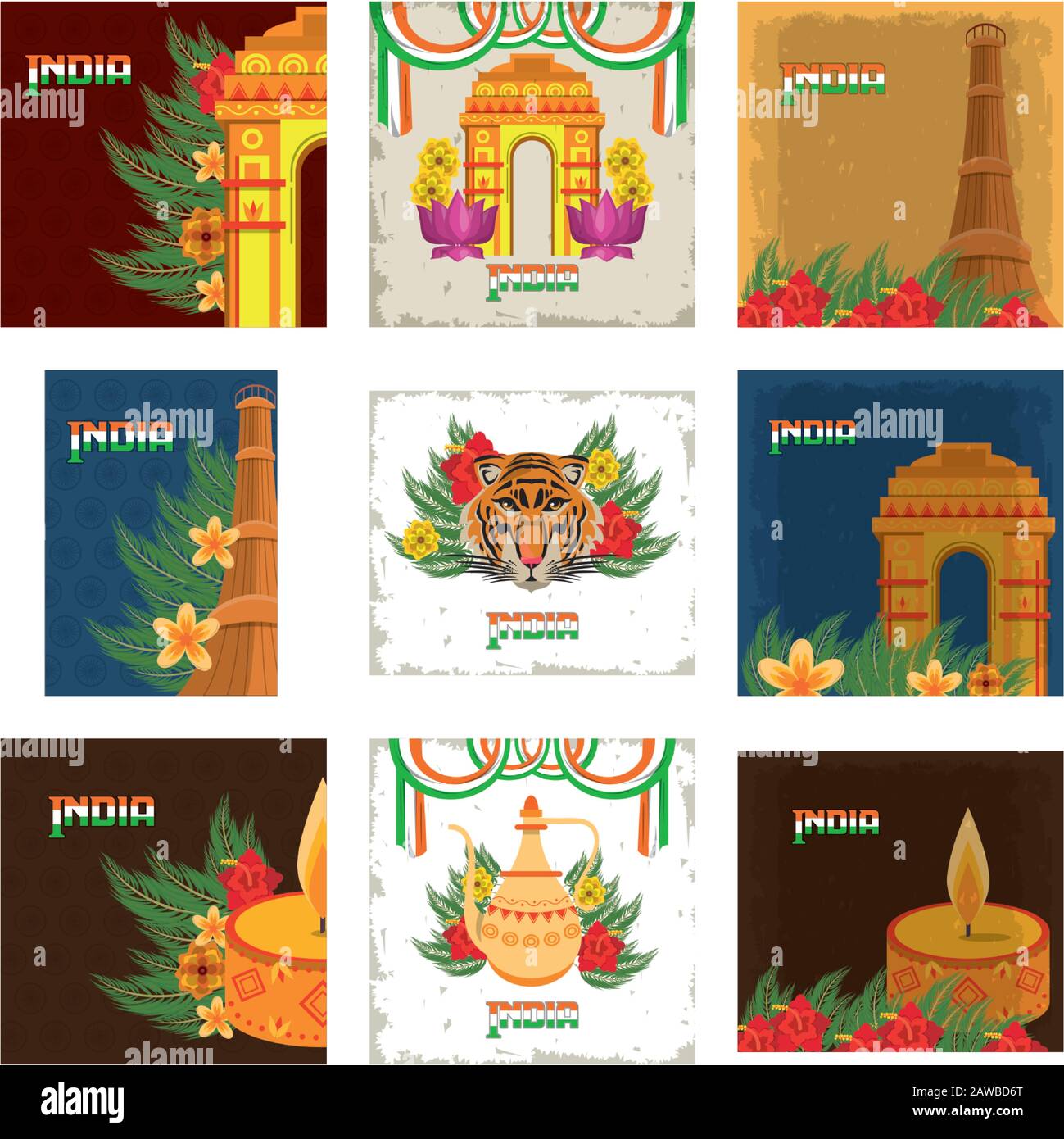 bundle of india set icons Stock Vector Image & Art - Alamy