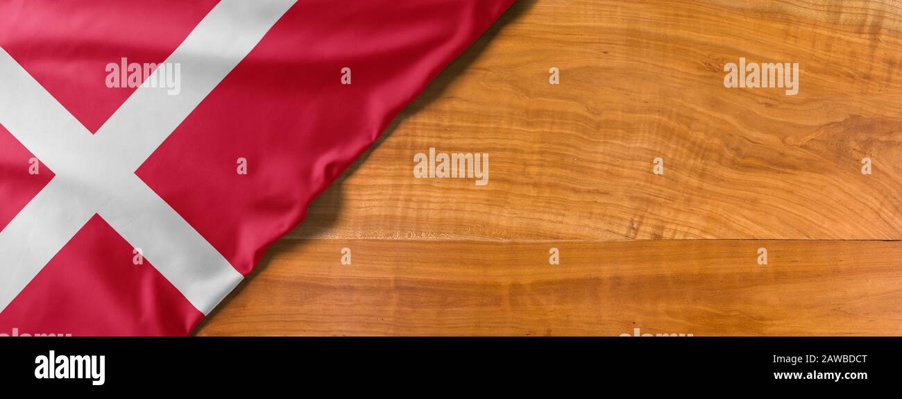 National flag of Denmark on a wooden background with copy space Stock ...