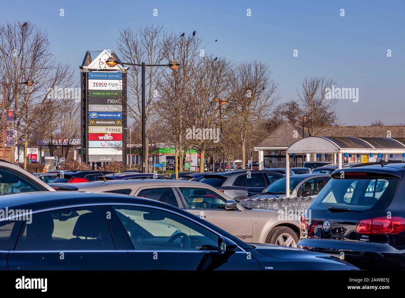 Kingston Shopping centre Milton Keynes  with high-street fashion stores, a supermarket and food outlets, plus free parking., Stock Photo