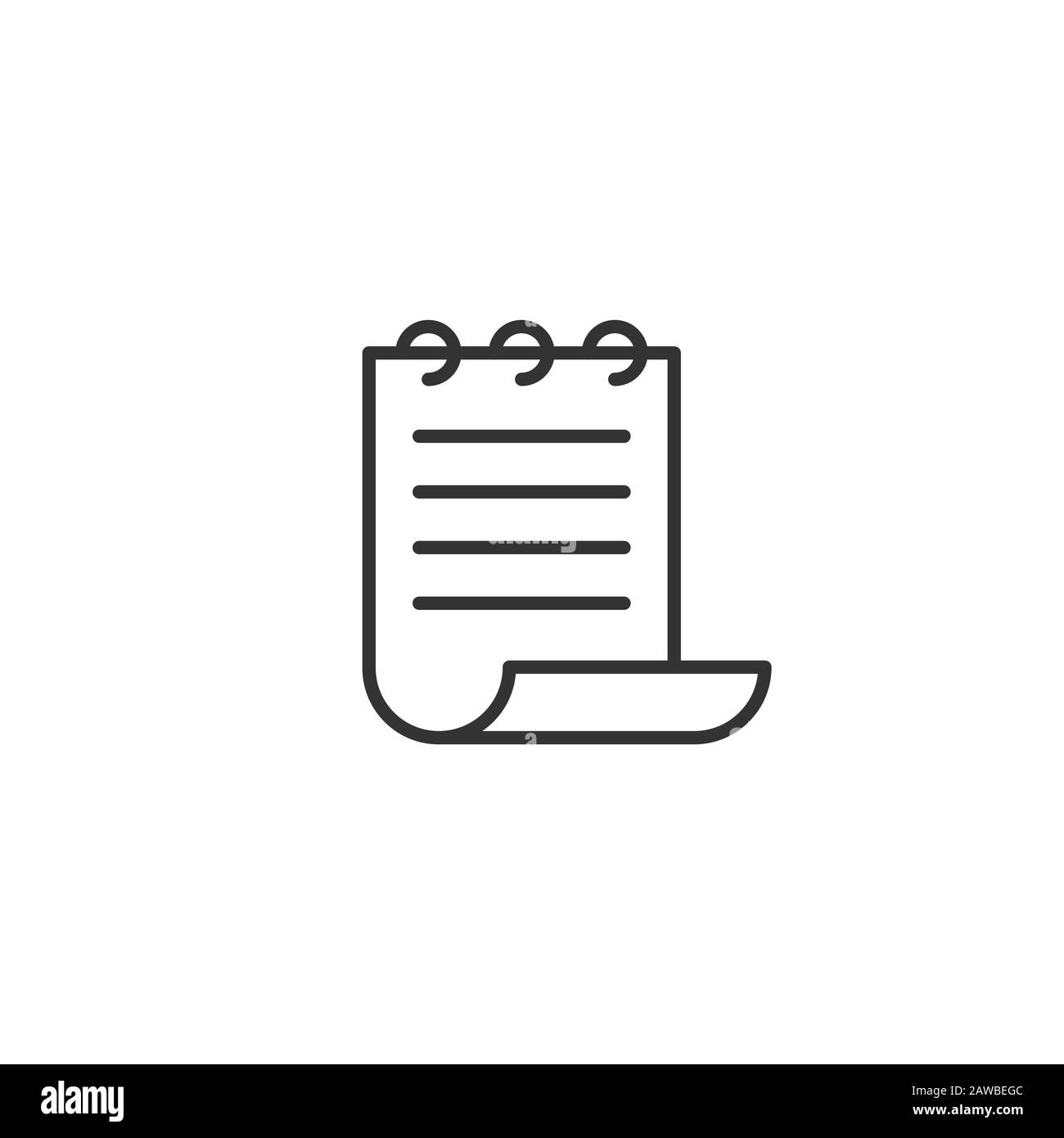 Document note icon in flat style. Paper sheet vector illustration on ...