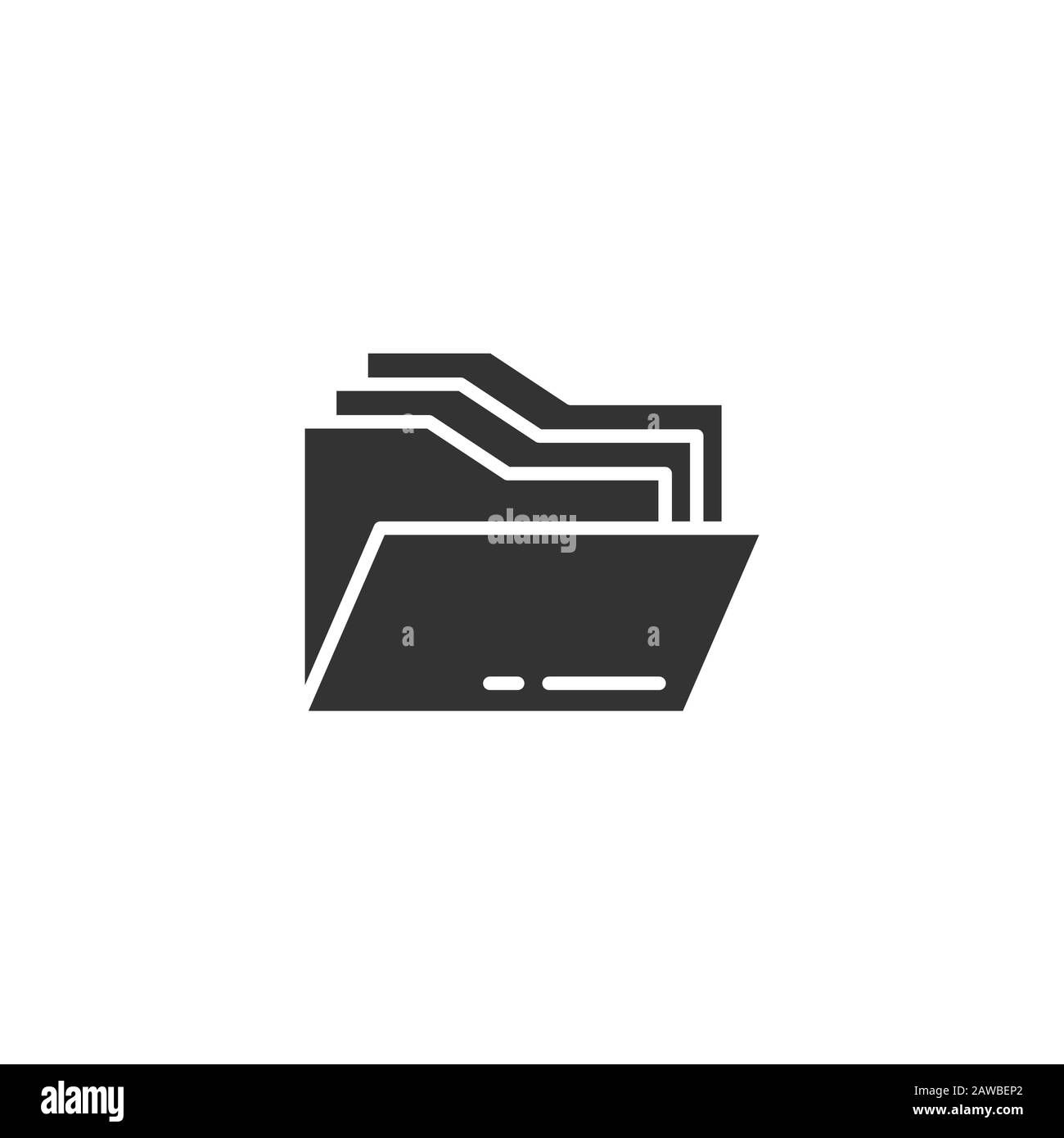 File folder icon in flat style. Documents archive vector illustration ...