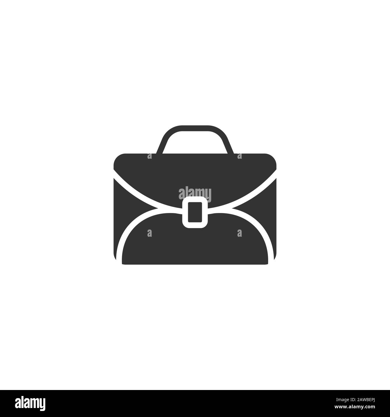 Briefcase icon in flat style. Businessman bag vector illustration on ...