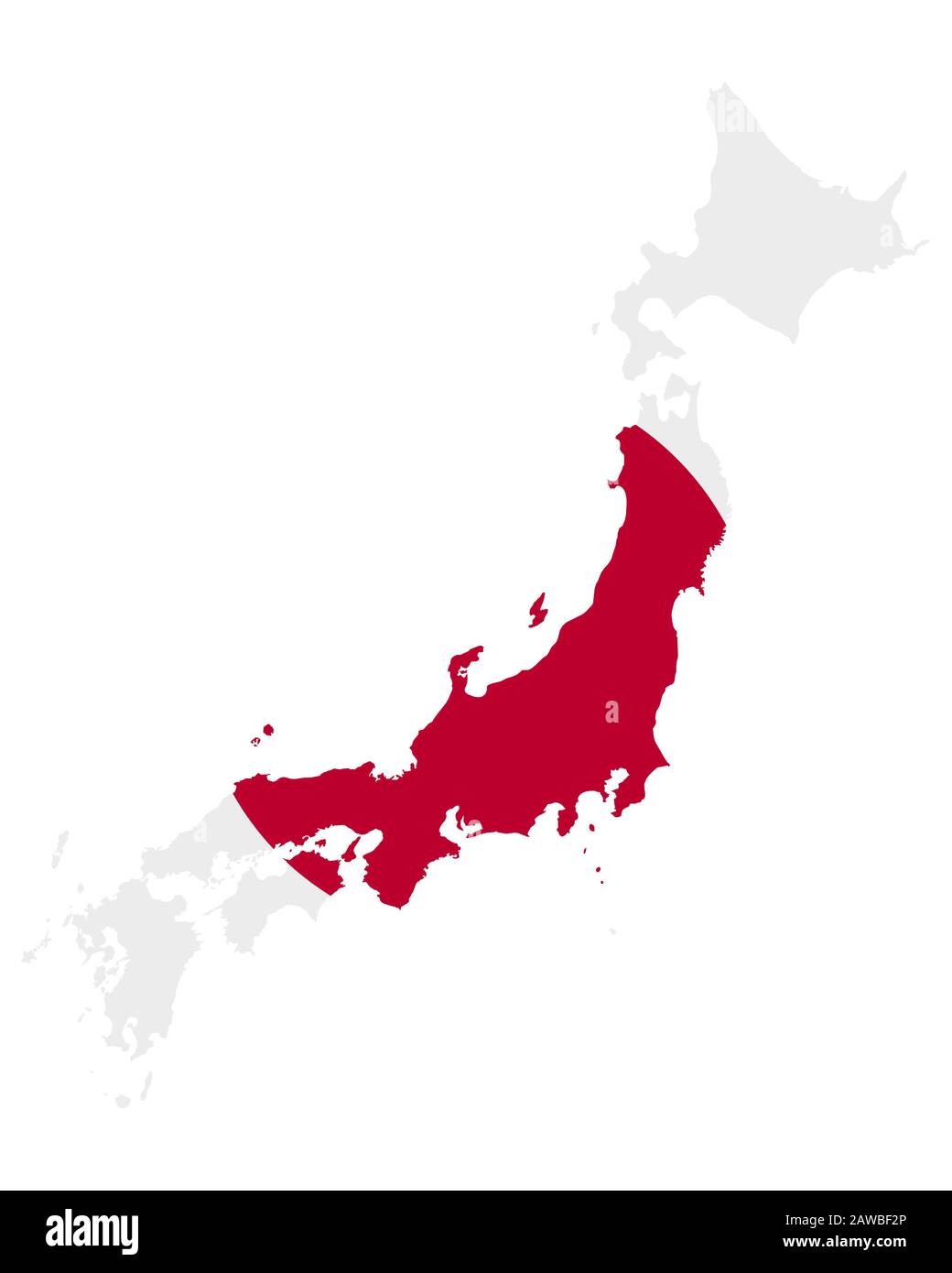 Flag in map of Japan Stock Photo Alamy
