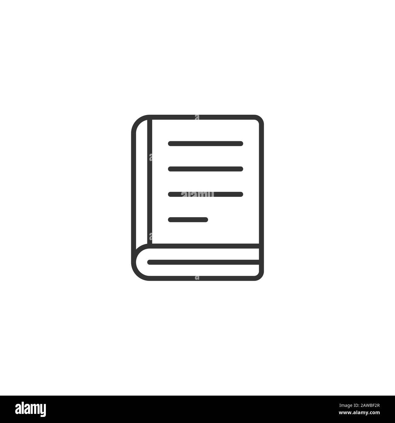 Document book icon in flat style. Paper sheet vector illustration on ...