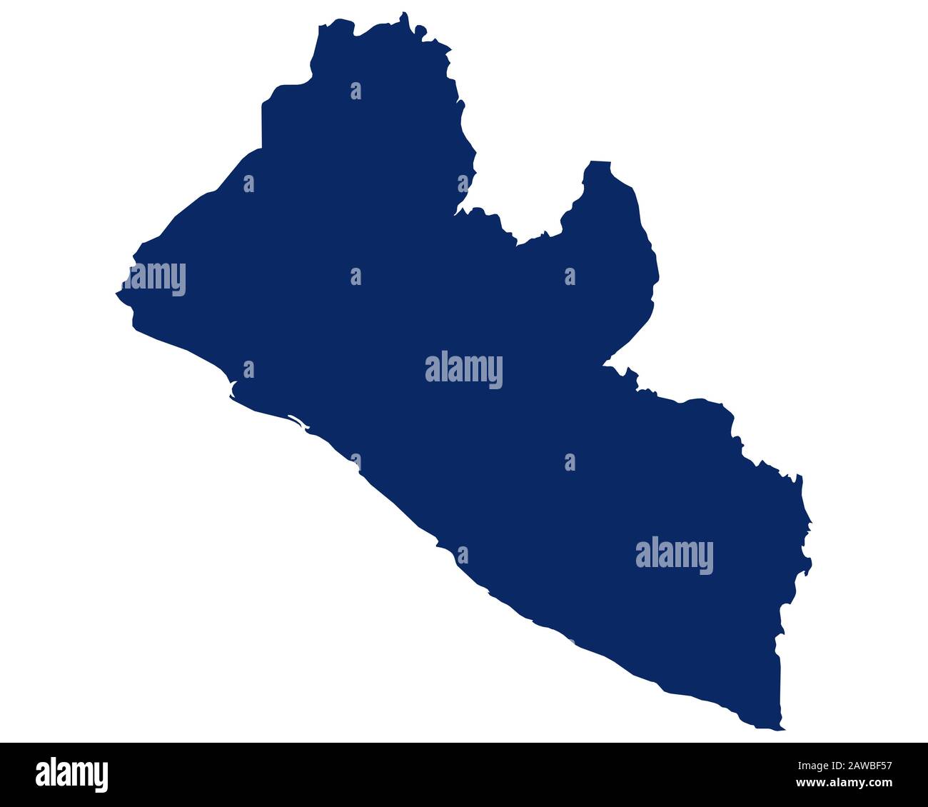 Map of Liberia in blue colour Stock Photo - Alamy