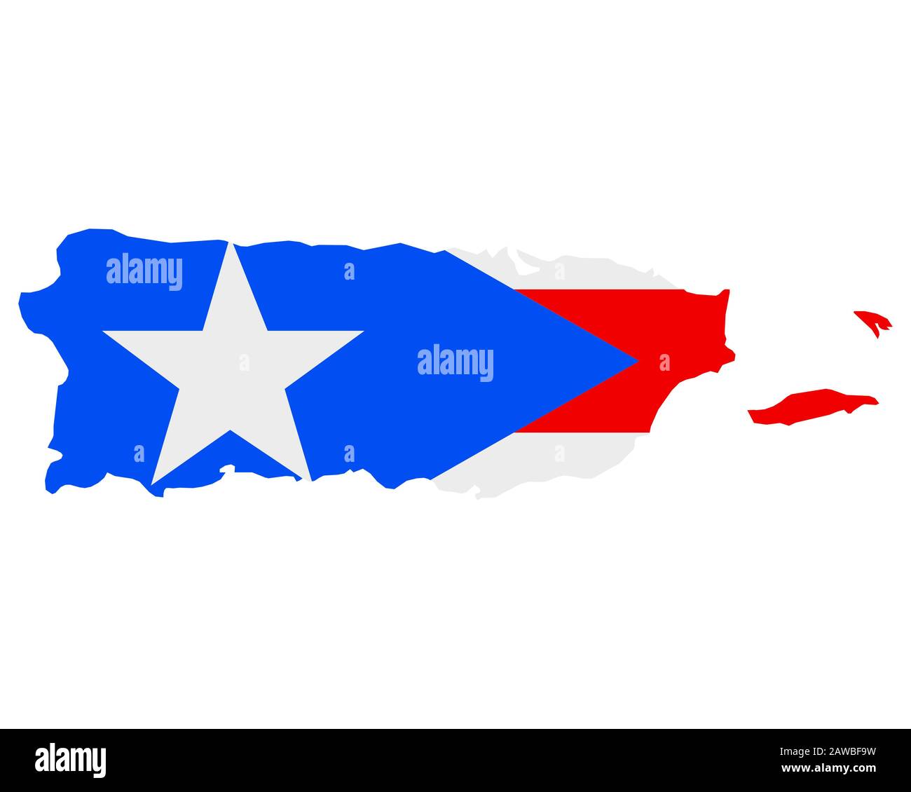 Flag in map of Puerto Rico Stock Photo - Alamy