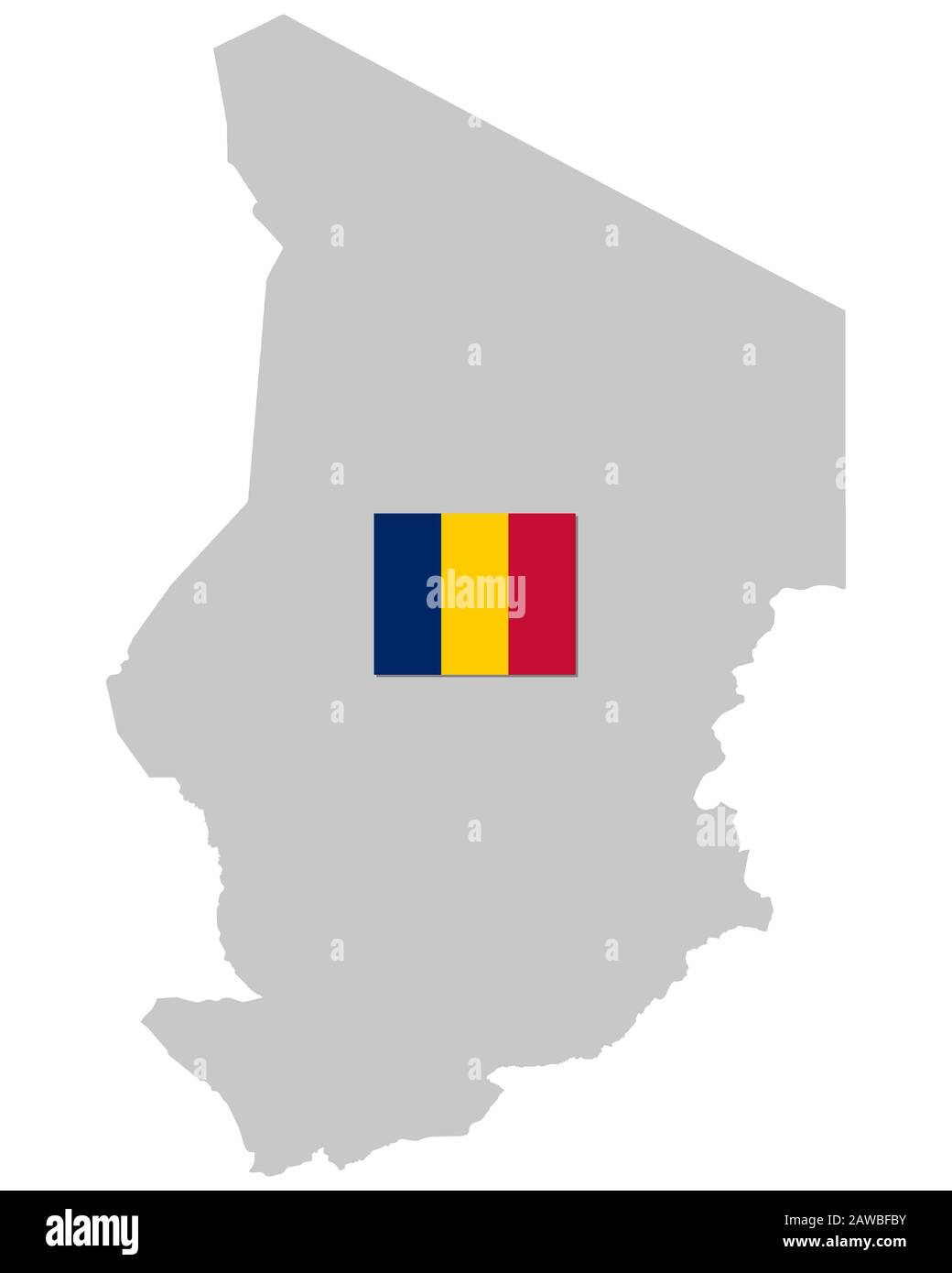 Flag and map of the Chad Stock Photo - Alamy