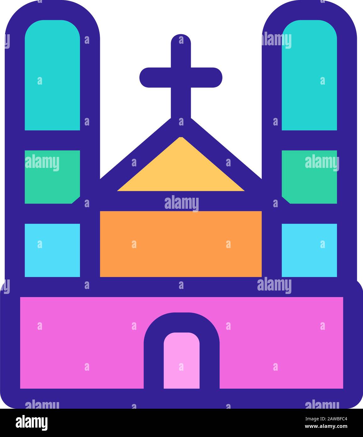 Church icon vector. Isolated contour symbol illustration Stock Vector ...