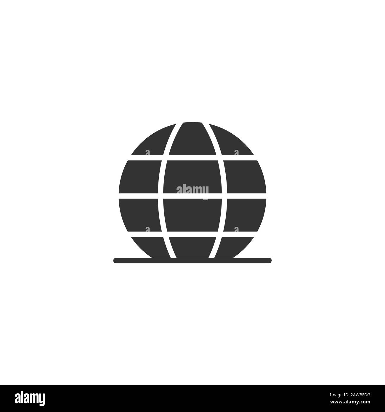 Earth planet icon in flat style. Globe geographic vector illustration ...