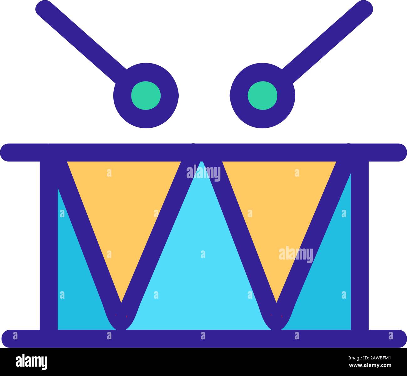 Drum icon vector. Isolated contour symbol illustration Stock Vector ...