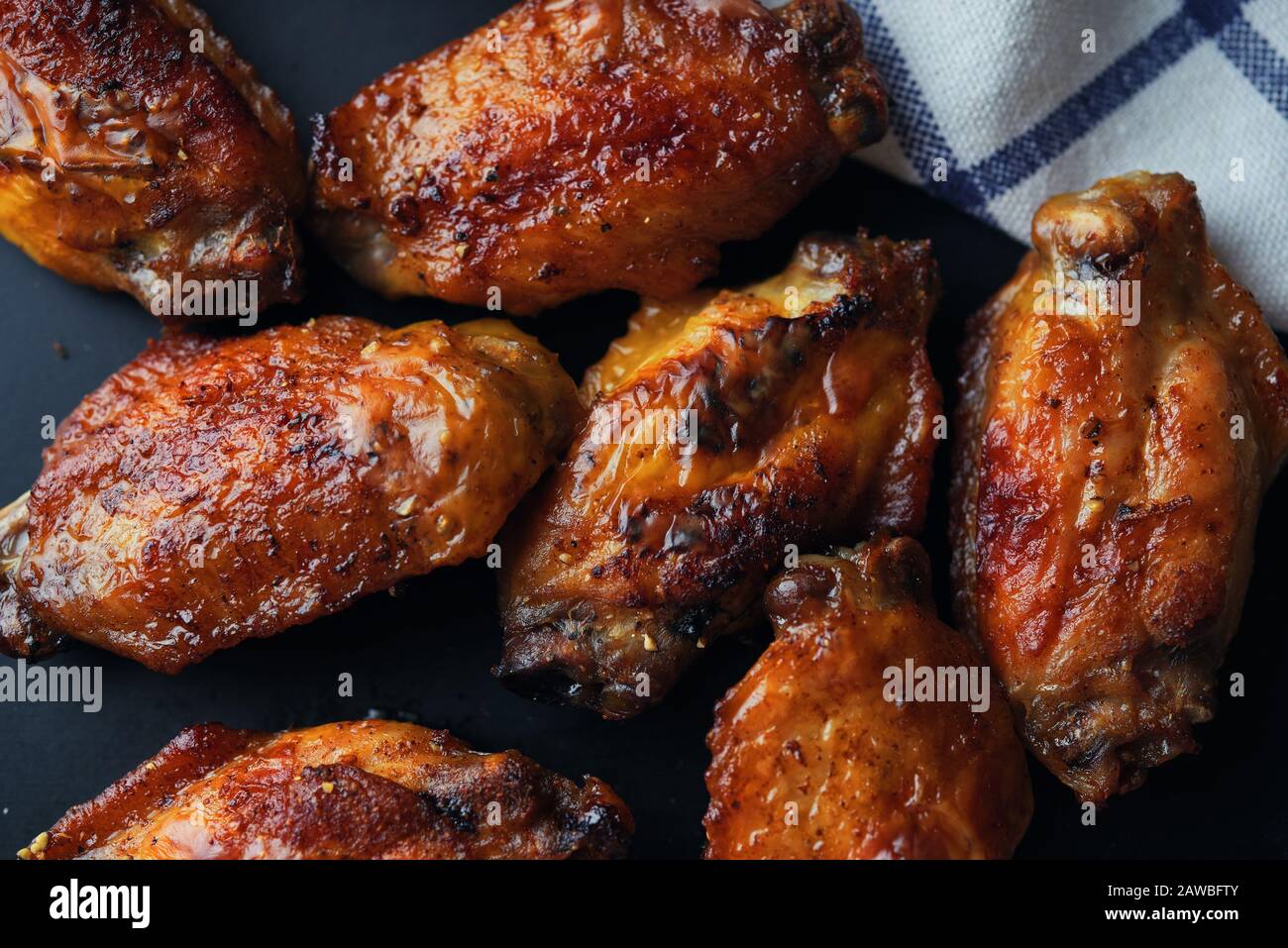 The beautiful brown color barbecue chicken wings Stock Photo - Alamy