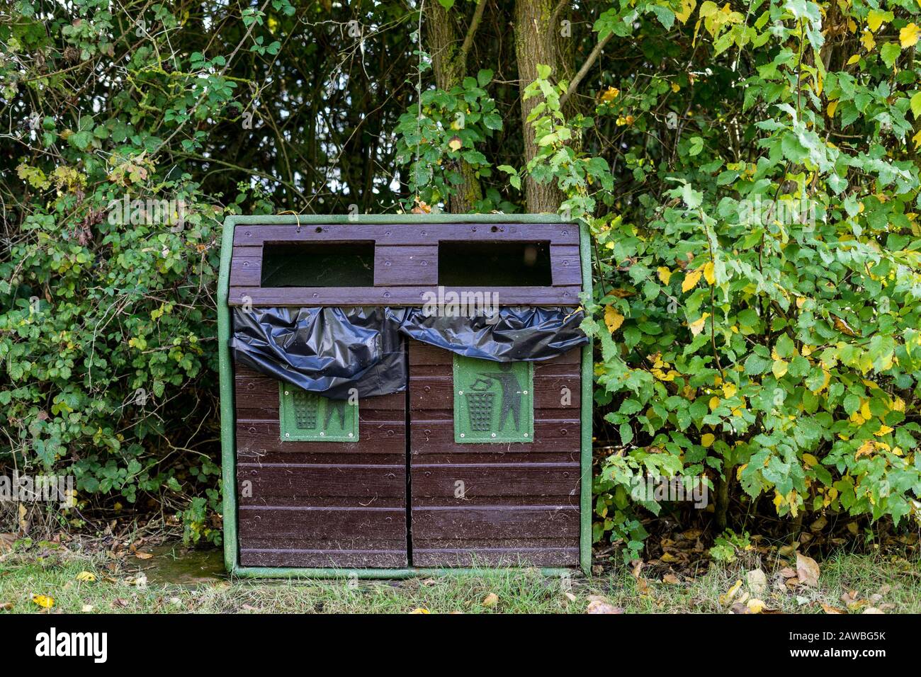 Rubbish bins at a public park in Coventry, UK Stock Photo Alamy