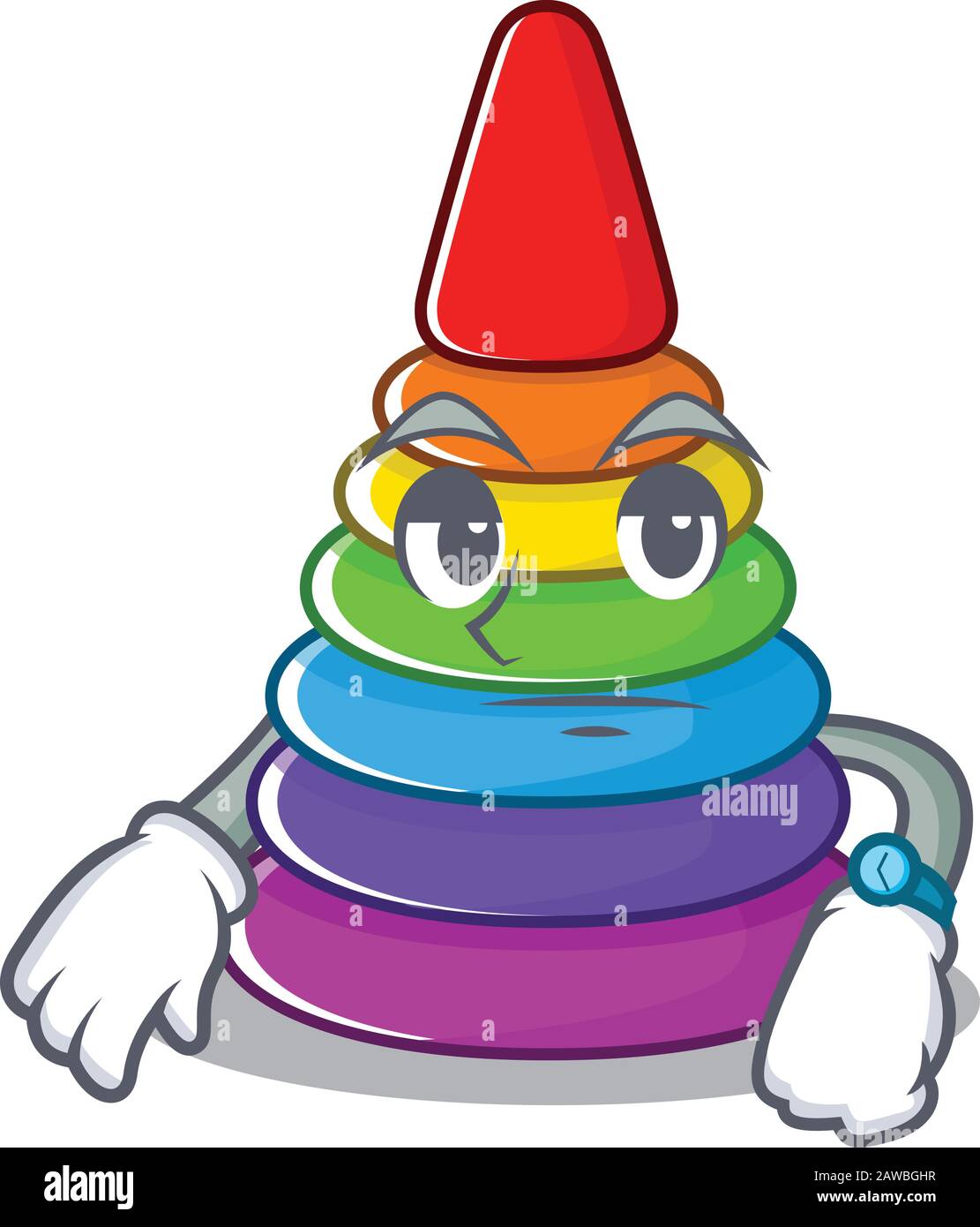 Pyramid Smiley Cartoon cartoon character design of toy pyramid on a waiting gesture Stock ...