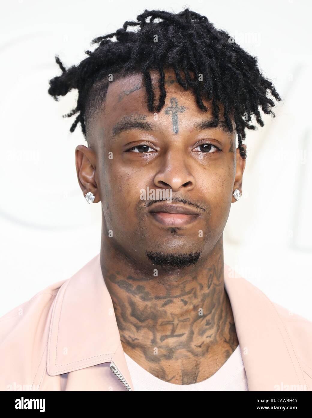 HOLLYWOOD, LOS ANGELES, CALIFORNIA, USA - FEBRUARY 07: 21 Savage arrives at  the Tom Ford: Autumn/Winter 2020 Fashion Show held at Milk Studios on  February 7, 2020 in Hollywood, Los Angeles, California