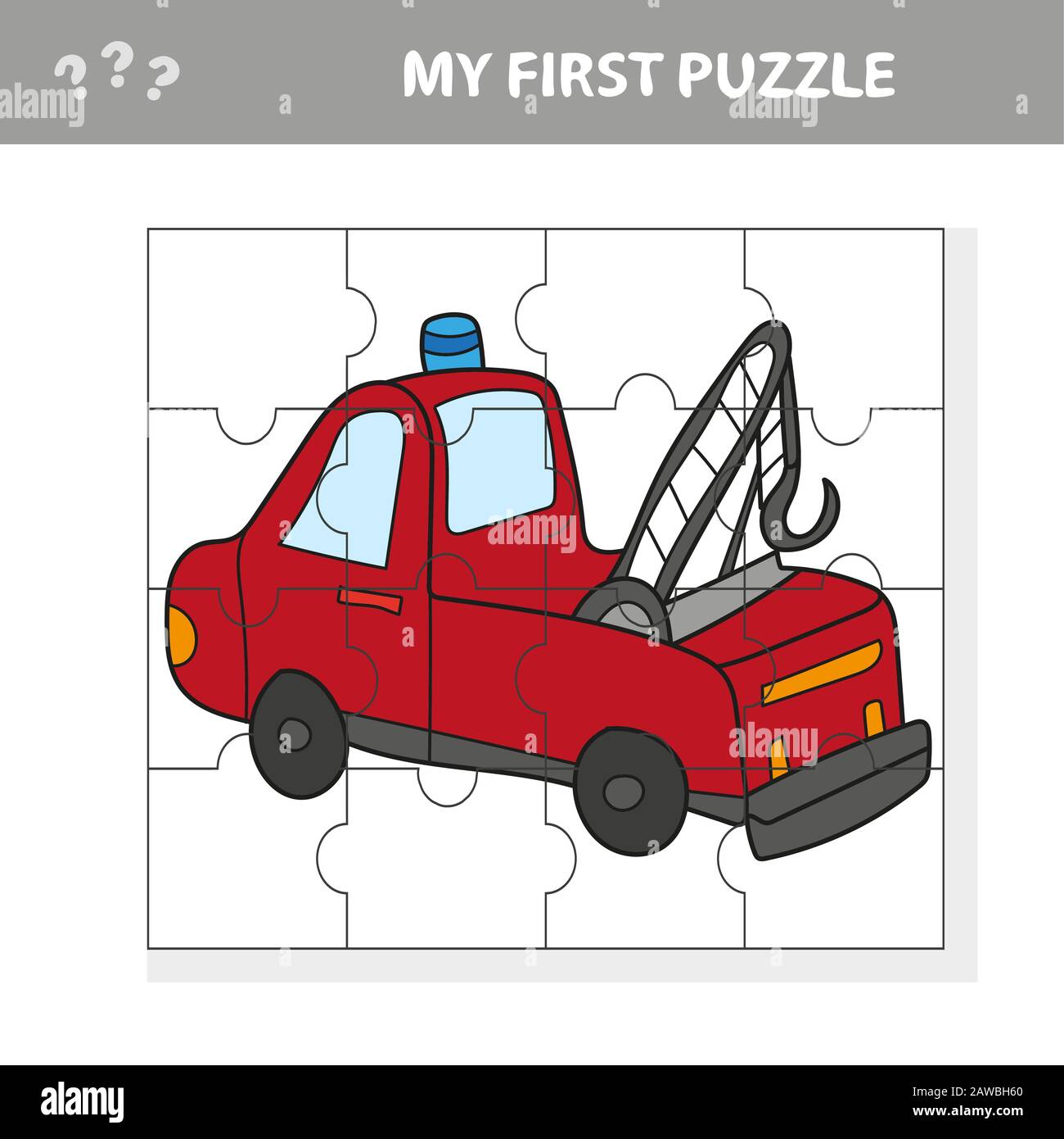 Funny cartoon truck. Educational game for kids - My first puzzle game ...