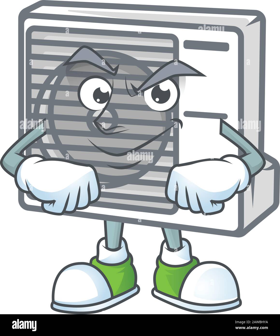 Split air conditioner mascot icon design style with Smirking face Stock