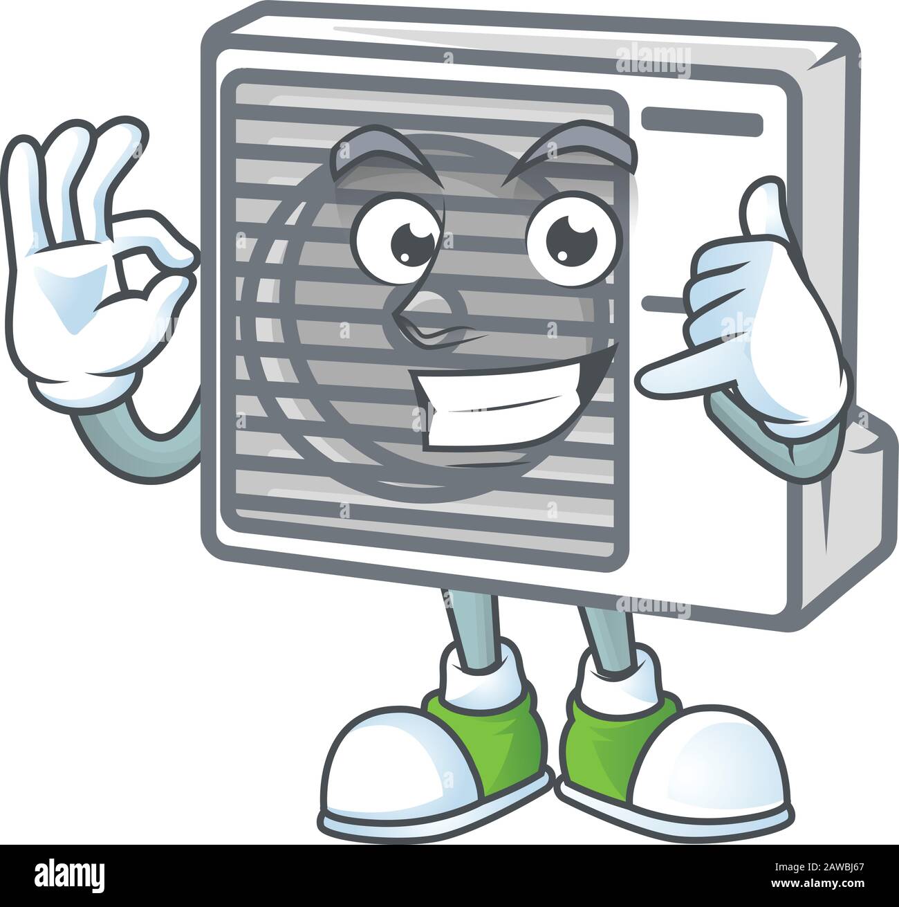 Call me funny split air conditioner mascot picture style Stock Vector Image  & Art - Alamy