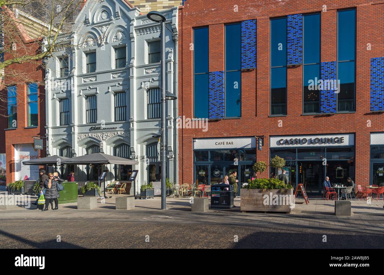 Town centre restaurants in the High Street, Watford Stock Photo Alamy