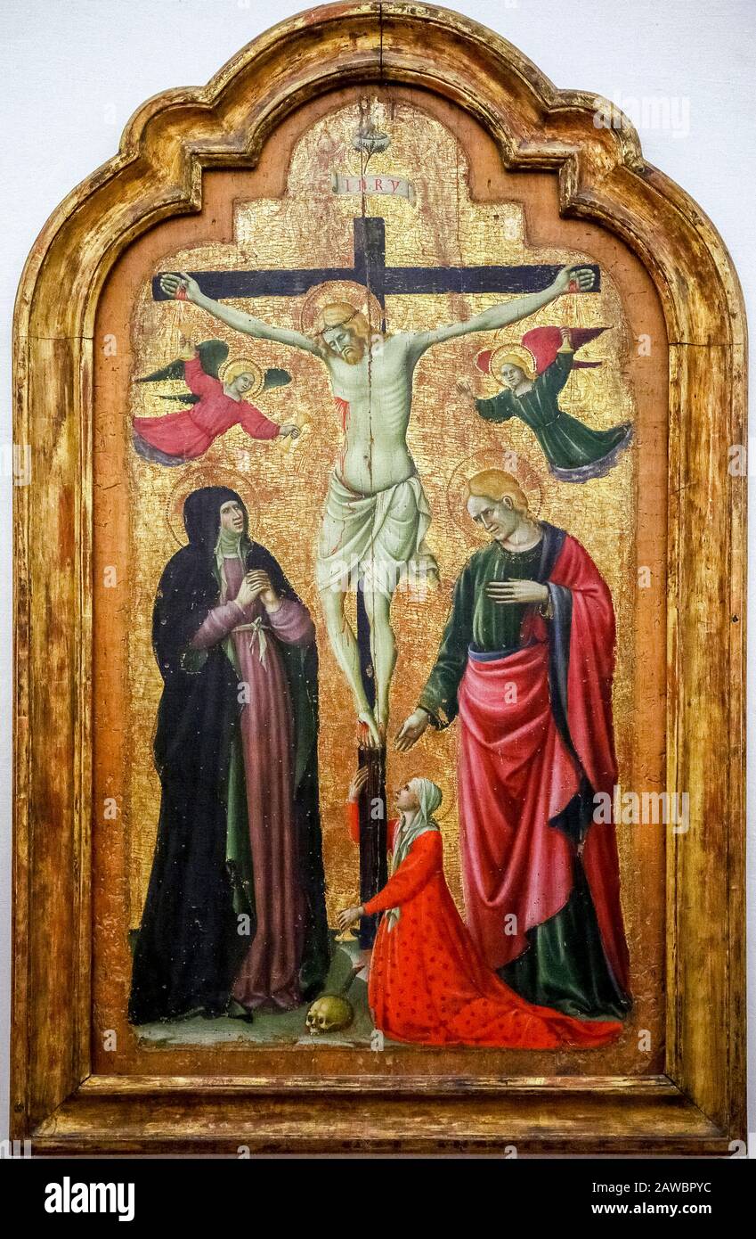 Italy Marche Urbino- Palazzo Ducale -  Galleria Nazionale delle Marche - Crucifixion by Giovanni Antonio Da Pesaro Stock Photo
