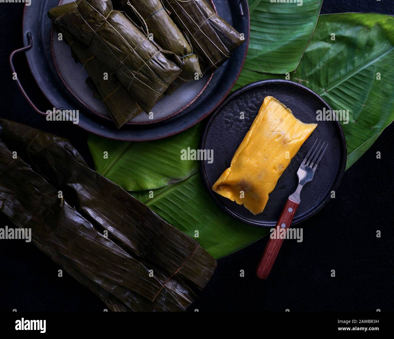 Tamale mexican, cocina mexicana, los tamales de la costa, en banana