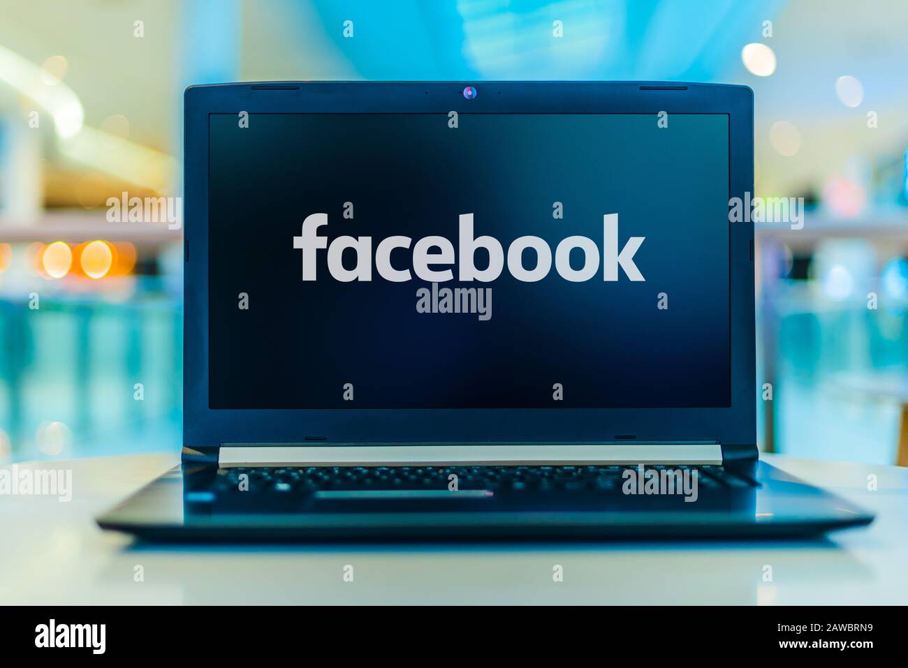 POZNAN, POL - JAN 30, 2020: Laptop computer displaying logo of Facebook, an American online social media and social networking service company based i Stock Photo