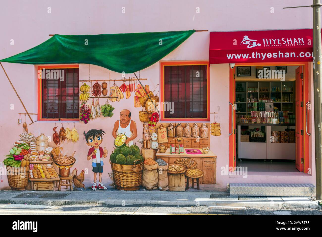 Wall mural painted by YIP YEW CHONG are on several walls