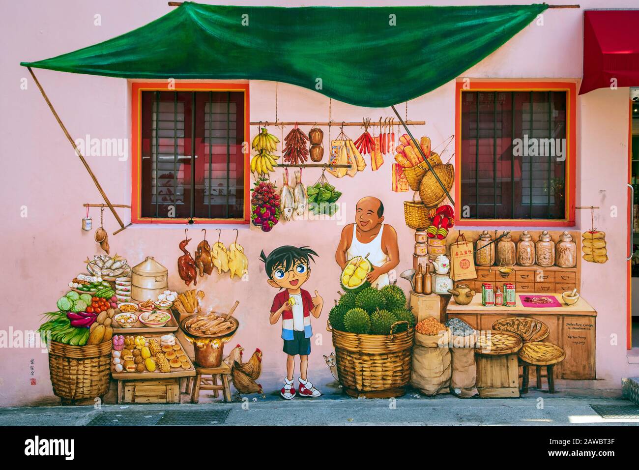 Wall mural painted by YIP YEW CHONG are on several walls
