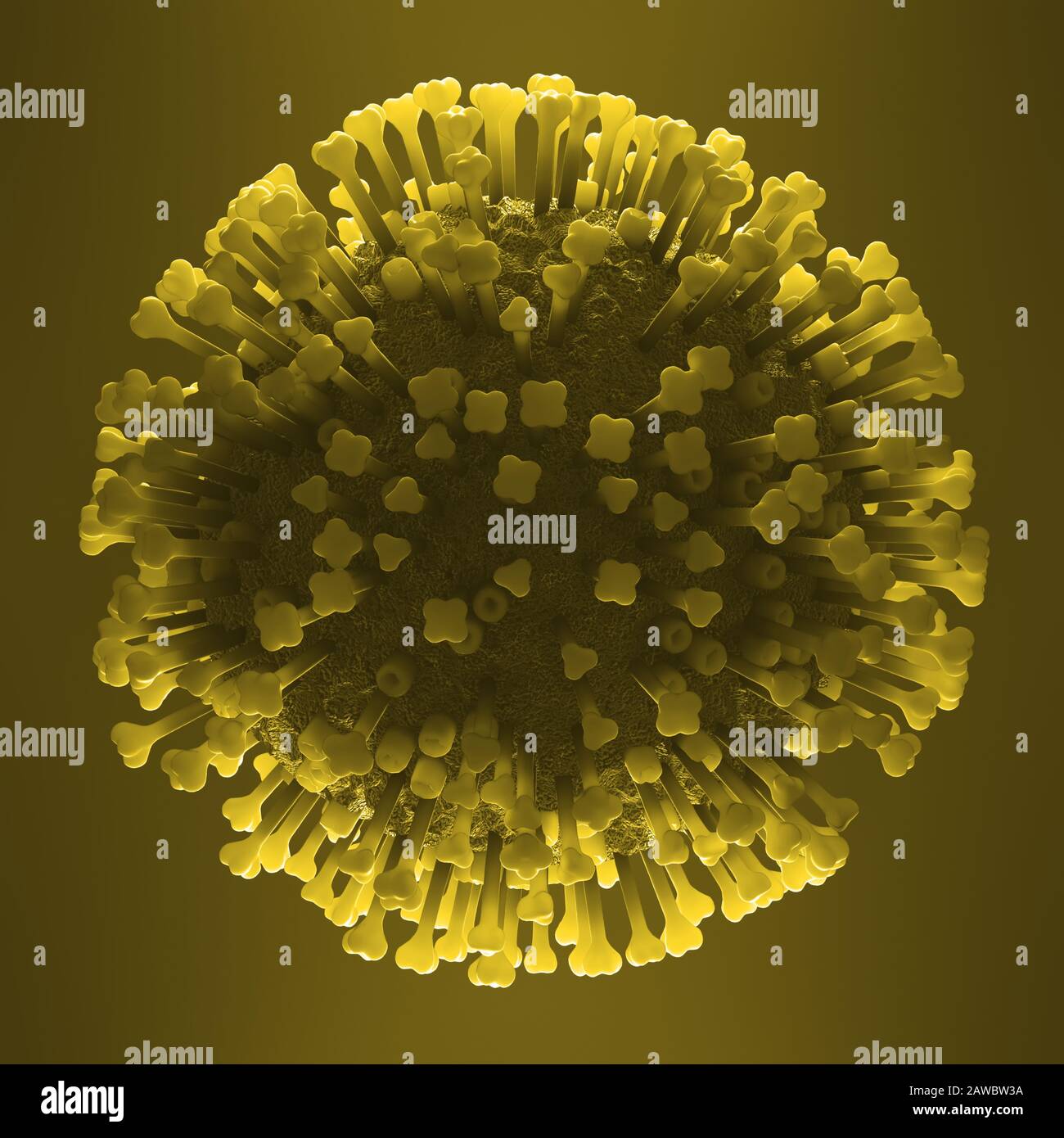 Influenza virus particle, illustration Stock Photo