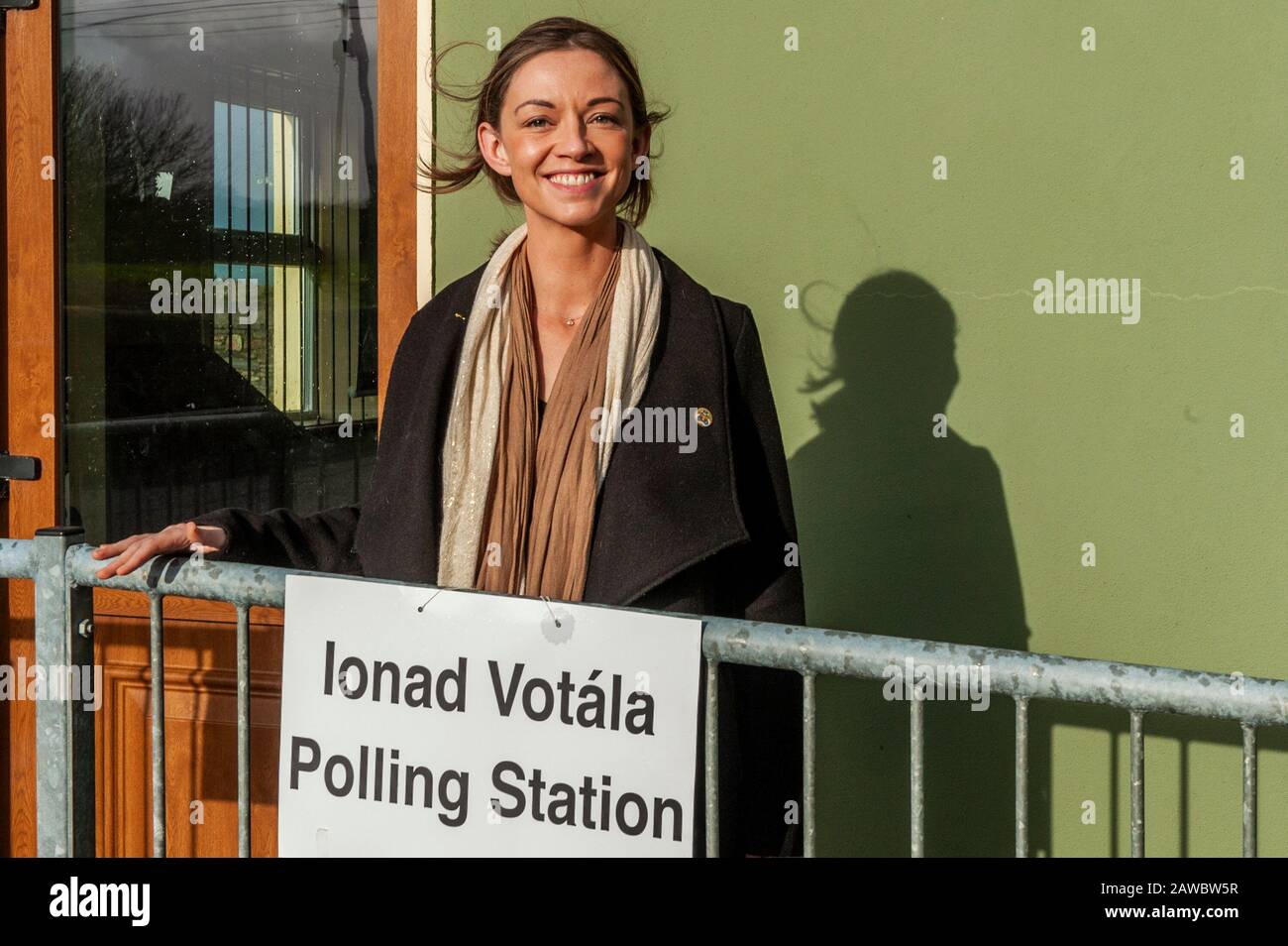 Lisheen, West Cork, Ireland. 8th Feb, 2020. General Election candidate Holly Cairns (Soc Dem) cast her vote early this morning in her constituency of Lisheen, West Cork. Credit: AG News/Alamy Live News Stock Photo