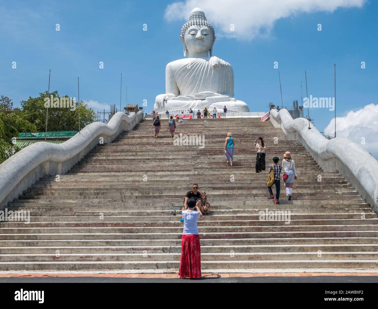 The famous 45 meter tall Big Buddha in Phuket. Phuket is large island and a popular travel destination in southern Thailand. Stock Photo