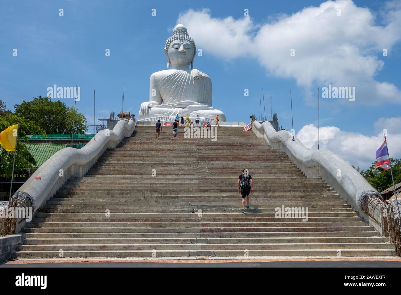 The famous 45 meter tall Big Buddha in Phuket. Phuket is large island and a popular travel destination in southern Thailand. Stock Photo